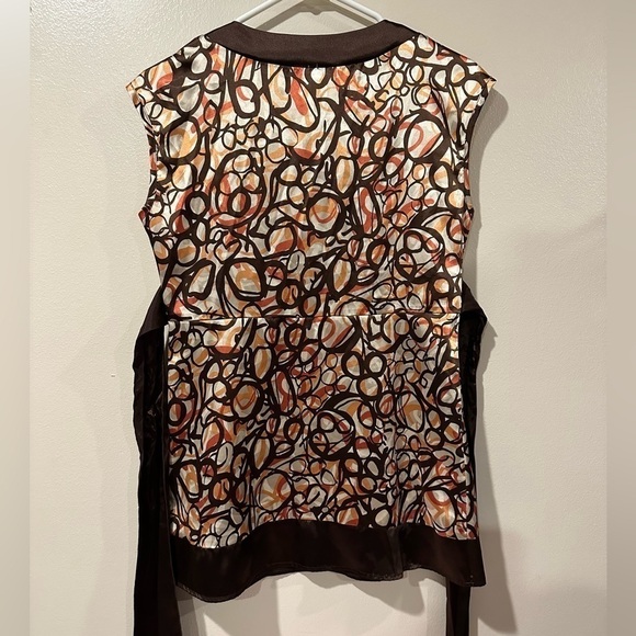 Studio Y Faux Wrap Top Sleeveless Colorful BOHO - Picture 4 of 4
